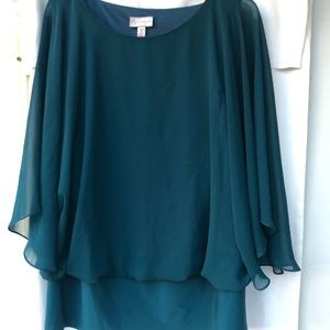 Macys Teal short sleeve Teal Blouse size 2X
